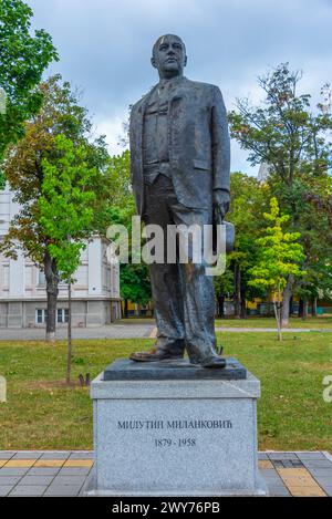 Statua di Milutin Milankovic nella capitale serba Belgrado Foto Stock