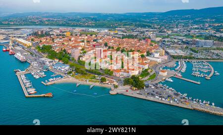 Vista aerea della città slovena Capodistria Foto Stock
