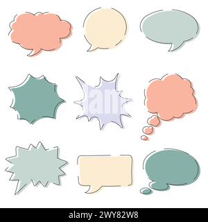 Illustrazione vettoriale con bolle vuote vuote Illustrazione Vettoriale