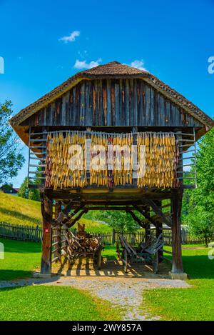 Corn stand al Rogatec Open-Air Museum in Slovenia Foto Stock