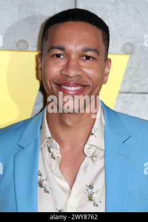 Londra, Regno Unito. 4 aprile 2024. Aaron Moten partecipa alla proiezione speciale britannica di "Fallout" al Television Centre di Londra. (Foto di Fred Duval/SOPA Images/Sipa USA) credito: SIPA USA/Alamy Live News Foto Stock