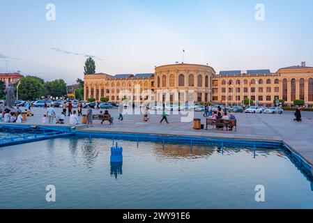 Gyumri, Armenia, 2 settembre 2023: Vista al tramonto del comune di Gyumri in Armenia Foto Stock