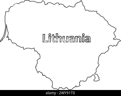 Disegno dell'illustrazione vettoriale dell'icona della mappa della Lituania Illustrazione Vettoriale