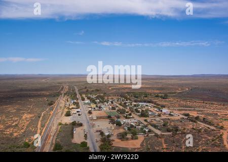 Aerea del remoto villaggio di servizio di Yunta South Australia Foto Stock