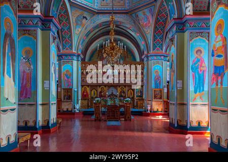 Chitcani, Moldavia, 24 agosto 2023: Interno del monastero di Noul Neamt vicino a Tiraspol in Moldavia Foto Stock