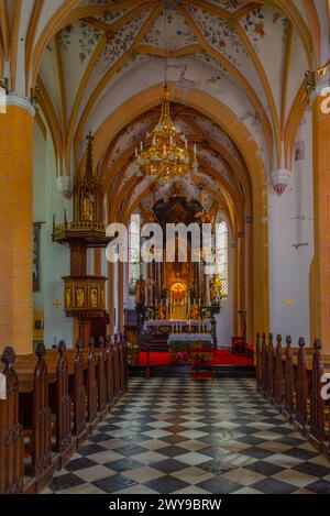 Radovljica, Slovenia, 19 giugno 2023: Interno della chiesa di San Pietro a Radovljica, Slovenia Foto Stock