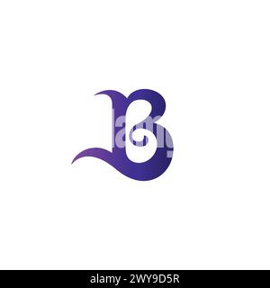 B Logo floreale, icona B, B organico. Icona lettera B. Illustrazione Vettoriale