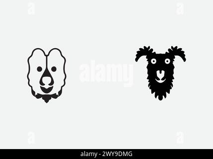 Design di illustrazione croato con icona Sheepdog in stile minimalista Illustrazione Vettoriale