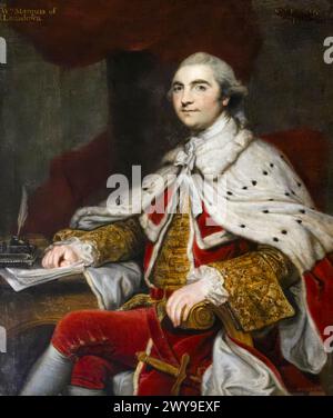 William Petty, II conte di Shelburne (1737-1805), politico Whig anglo-irlandese e primo ministro della Gran Bretagna 1782-1783, ritratto a olio su tela di Sir Joshua Reynolds, 1771 Foto Stock