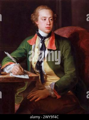 Frederick North, II conte di Guilford (1732-1792), alias Lord North, primo ministro della Gran Bretagna 1770-1782, ritratto a olio su tela di Pompeo Batoni, 1752-1756 Foto Stock