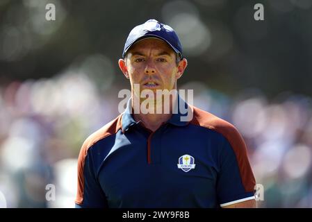 Foto del file datata 28-09-2023 di Rory McIlroy. Il decimo tentativo di McIlroy di vincere il Masters e completare un grande slam in carriera arriva sul retro di una forma deludente da quando ha vinto a Dubai a gennaio, anche se il numero due del mondo rimane il secondo favorito dietro Scheffler. Data di pubblicazione: Venerdì 5 aprile 2024. Foto Stock