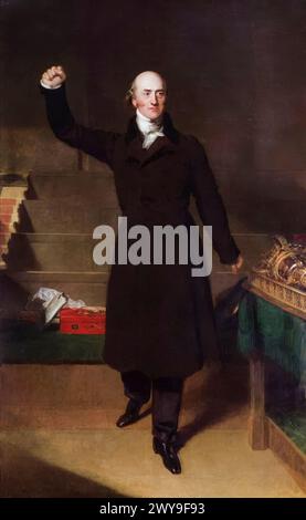 George Canning (1770-1827), politico Tory e primo ministro del Regno Unito aprile-agosto 1827, ritratto a olio su tela di Sir Thomas Lawrence, 1825 Foto Stock