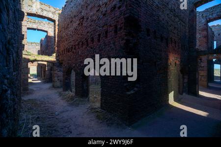 All'interno del Castello di Slains vicino a Cruden Bay nell'Aberdeenshire in Scozia Foto Stock