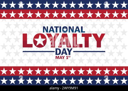 Giornata nazionale della fedeltà. 1 maggio. Concetto di vacanza. Modello per sfondo, banner, scheda, poster con iscrizione di testo. Illustrazione vettoriale Illustrazione Vettoriale