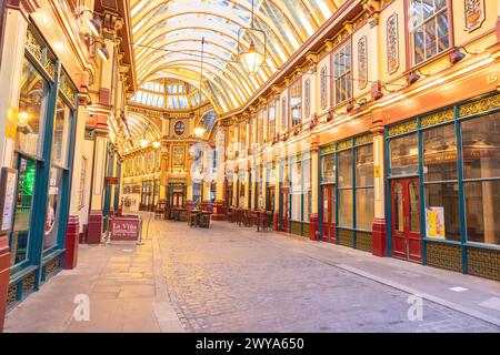 Londra, Regno Unito - 20 maggio 2023: Il mercato di Leadenhall, un mercato coperto di Londra, situato in Gracechurch Street, è uno dei mercati più antichi di Londra, in Th Foto Stock