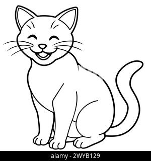 DESIGN CAT LINE ART Illustrazione Vettoriale