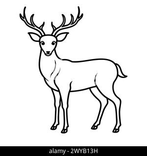 DESIGN ARTISTICO DELLA LINEA DEER Illustrazione Vettoriale