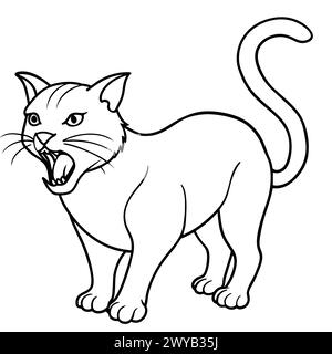 DESIGN CAT LINE ART Illustrazione Vettoriale