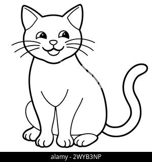 DESIGN CAT LINE ART Illustrazione Vettoriale