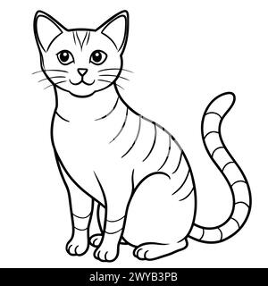 DESIGN CAT LINE ART Illustrazione Vettoriale