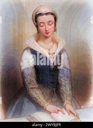 Lady Jane Grey geb. 1536/1537 a Bradgate nel Leicestershire, Gest. 12. February 1554 im Torre a Londra beanspruchte als Erbin von Koenig Eduard vi vo Foto Stock