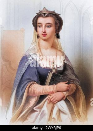 Valentina Visconti geb. 1366 o 1368, gest. 4) Dezember 1408 im Schloss Blois War Tochter von Gian Galeazzo Visconti, Herzog von Mailand, und der fr Foto Stock