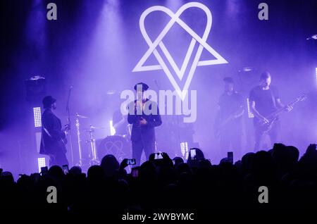 VV (Ville Valo) si esibisce al Fuzz Live Music Club, Atene / Grecia, aprile 2024 Foto Stock