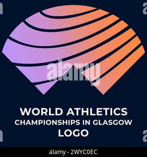 Logo World Athletic indoor Championship a Glasgow. Illustrazione Vettoriale