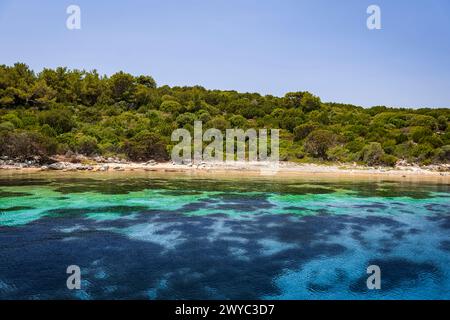 La splendida costa turchese di Bodrum Foto Stock