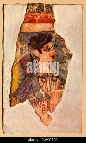 Museo di Heraklion. La parisienne. Fresco. Da Knossos. 1500-1450 A.C. Foto Stock