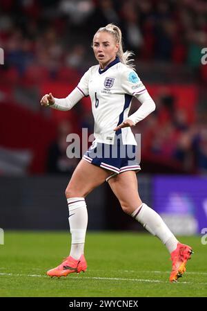 L'inglese Alex Greenwood durante il turno di qualificazione a Euro 2025 della UEFA Women's Euro League A, partita del gruppo A3 allo stadio Wembley di Londra. Data foto: Venerdì 5 aprile 2024. Foto Stock