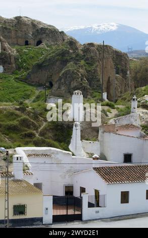 Quartiere dei trogloditi di Santiago. Guadix. Provincia di Granada. Andalusia. Spagna. Foto Stock