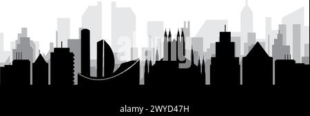 Panorama di MILANO, ITALIA Illustrazione Vettoriale