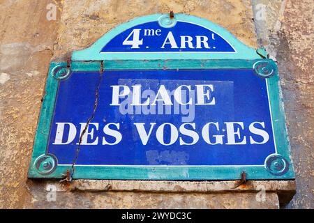 Place des Vosges, Parigi, Francia. Foto Stock