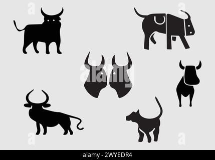 Design elegante e minimalista con icona nera Bull e Terrier Illustrazione Vettoriale