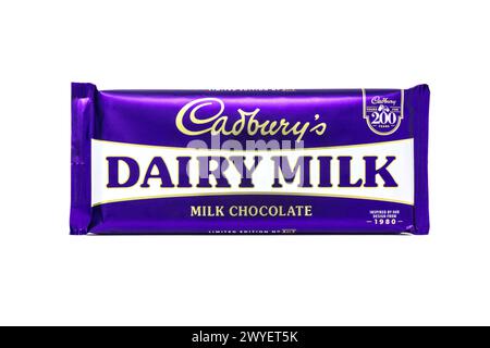 Cadbury Dairy Milk 1980, confezione in edizione limitata che celebra i 200 anni del cioccolato Cadbury. Foto Stock