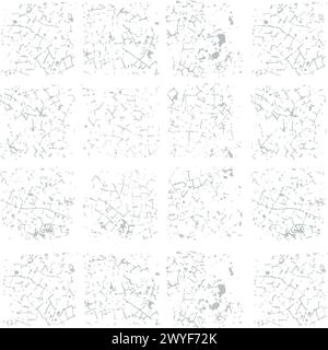 Superficie spaccata senza cuciture su smalto, su superfici piastrellate in ceramica. Visualizza l'età della superficie. Immagine vettoriale.per i motivi senza interruzioni che devono essere Illustrazione Vettoriale