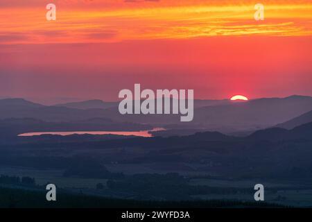 Solstizio d'estate, Suidhe Viewpoint, Highland, Scozia Foto Stock