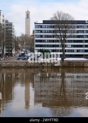 Chiesa di Martin e Aurajoki, Turku Finlandia Foto Stock