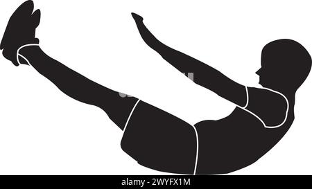 Icona sit-up illustrazione vettoriale simbolo design Illustrazione Vettoriale