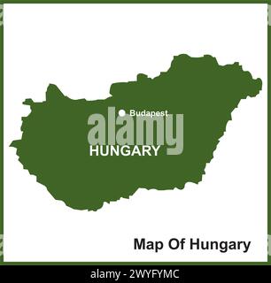 Disegno dell'illustrazione vettoriale dell'icona della mappa dell'Ungheria Illustrazione Vettoriale