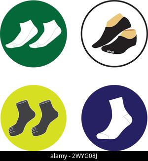 Immagine vettoriale con l'icona del calzino design semplice Illustrazione Vettoriale