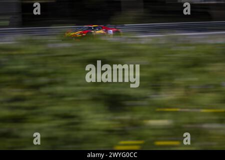 71 NEUBAUER Thomas (fra), ABRIL Vincent (fra), VIDALES David (spa), AF Corse - Francorchamps Motors, Ferrari 296 GT3, azione durante il 1° round del Fanatec GT World Challenge 2024 motorizzato AWS sul circuito Paul Ricard, dal 5 al 7 aprile 2024 a le Castellet, Francia Foto Stock