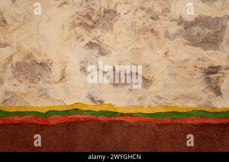 Paesaggio astratto - sfondo di carta amata e huun corteccia fatta a mano in Messico Foto Stock