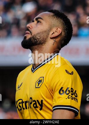 Wolverhampton, Regno Unito. 6 aprile 2024. Wolverhampton, Inghilterra, 6 aprile 2024: Matheus Cunha (12 lupi) in azione durante la partita di calcio di Premier League tra Wolverhampton Wanderers e West Ham United allo stadio Molineux di Wolverhampton, Inghilterra (Natalie Mincher/SPP) credito: SPP Sport Press Photo. /Alamy Live News Foto Stock