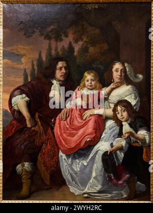 "Ritratto della famiglia Reepmaker, illustri cittadini di Amsterdam", 1669, Bartholomeus van der Helst, Musée du Louvre, Parigi, Francia, Europa. Foto Stock