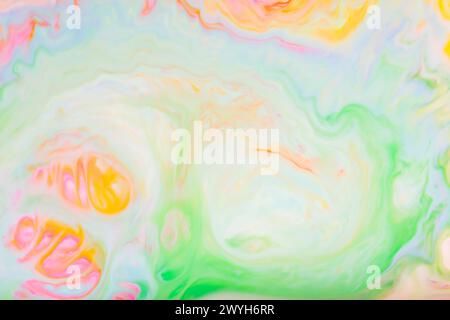 Soft Pastel Fluid Art Abstract con forme multicolore vorticose Foto Stock