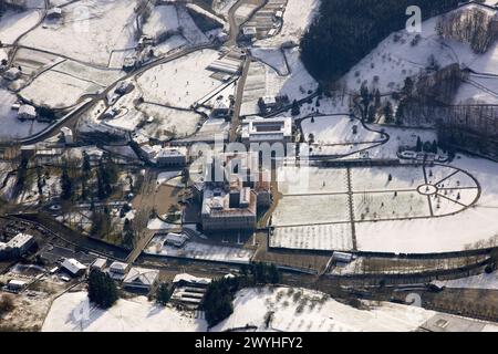 Neve, Santuario di Loiola, Azpeitia. Guipuzcoa, Paesi Baschi, Spagna. Foto Stock