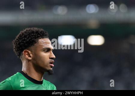 6 aprile 2024. Lisbona, Portogallo. L'attaccante dello Sporting dall'Inghilterra Marcus Edwards (10) in azione durante la partita del Matchday 28 di Liga Portugal Betclic, Sporting CP vs SL Benfica Credit: Alexandre de Sousa/Alamy Live News Foto Stock