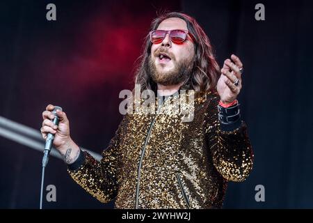 L'artista belga Romano Nervoso vive a Bruxelles | Fete de la musique dans le Parc du Cinquantenaire. Romano Nervoso le chanteur belge en Concert Foto Stock